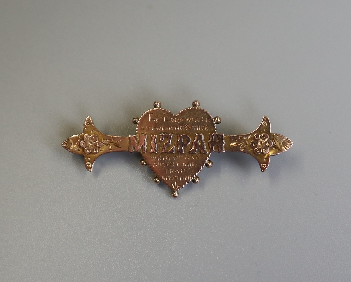 Victorian gold Mizpah brooch
