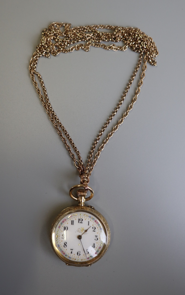 18ct gold watch with gold chain