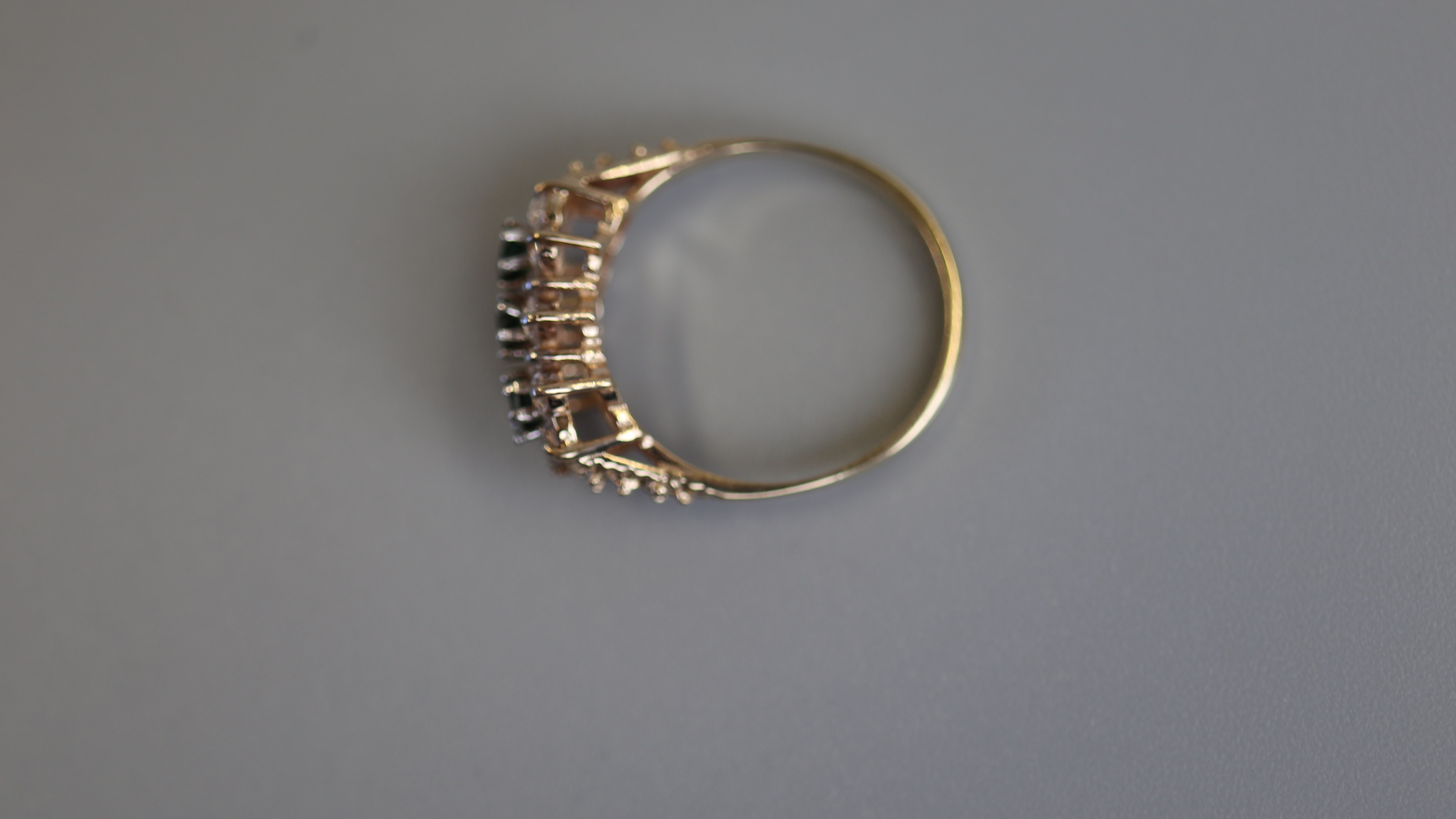 Gold stone set ring - Size M½ - Bild 3 aus 3