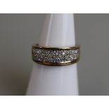 Gold diamond set ring - Size L½