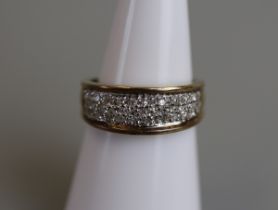 Gold diamond set ring - Size L½