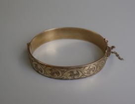Gold plated engraved bangle