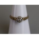 Gold diamond solitaire ring - Size N½