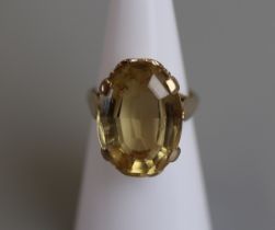 Gold citrine set ring - Size K½