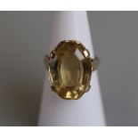 Gold citrine set ring - Size K½