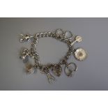 Silver charm bracelet