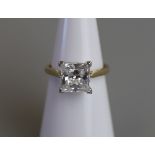 Gold zircon solitaire ring - Size K