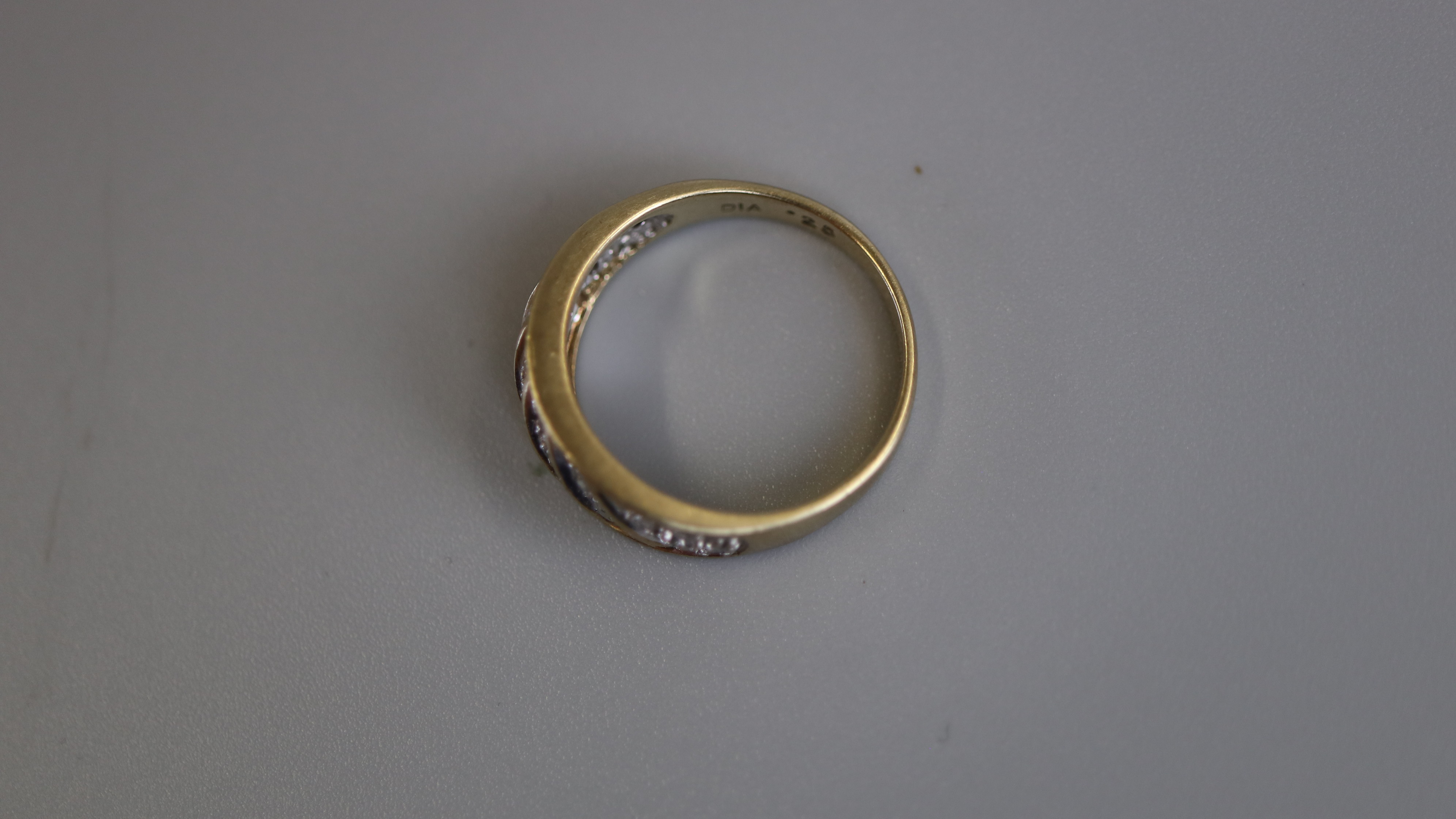 Gold diamond set ring - Size P - Bild 3 aus 3