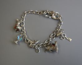 Silver charm bracelet