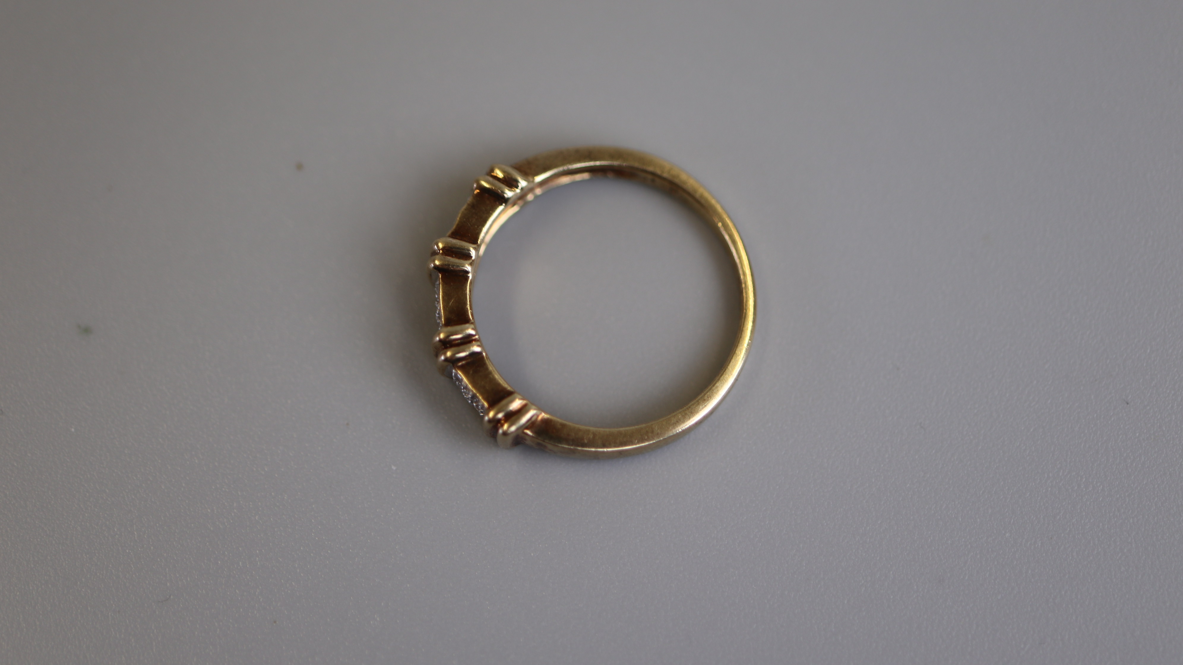 Gold diamond set ring - Size P - Bild 3 aus 3