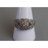 White gold diamond set ring - Size S