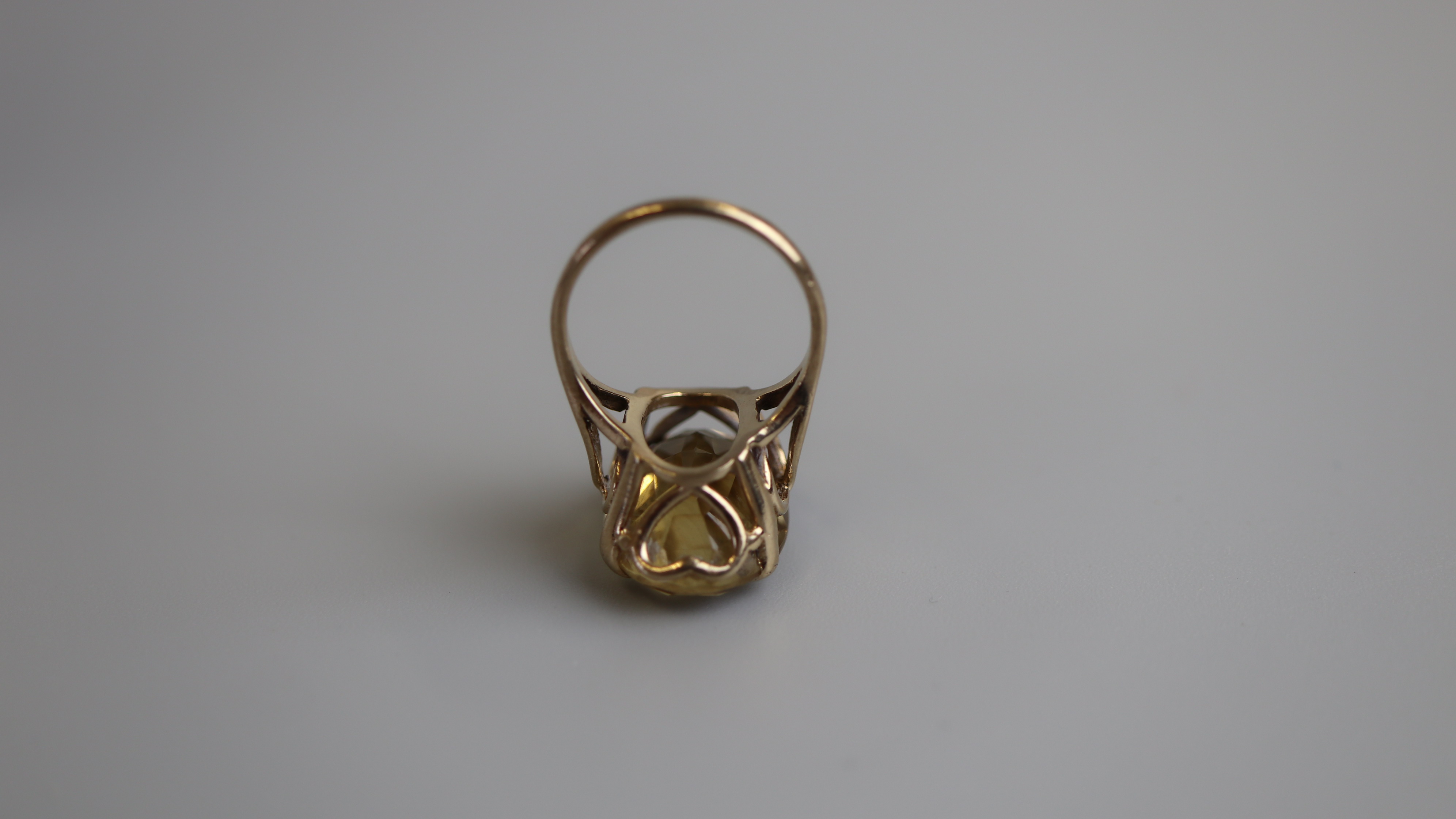 Gold citrine set ring - Size K½ - Image 3 of 3