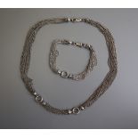 Heavy silver necklace and bracelet