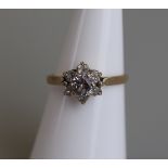 Gold CZ cluster ring - Size K½