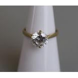 Gold solitaire ring - Size K