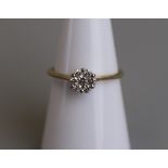 Very pretty gold & diamond set ring - Size M½