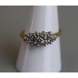 Marquise shaped diamond cluster ring - 11 brilliant cut diamonds claw set in 18ct white gold TNHM