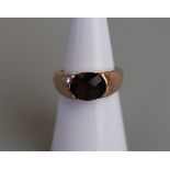 Rose gold faceted topaz set ring - Size K