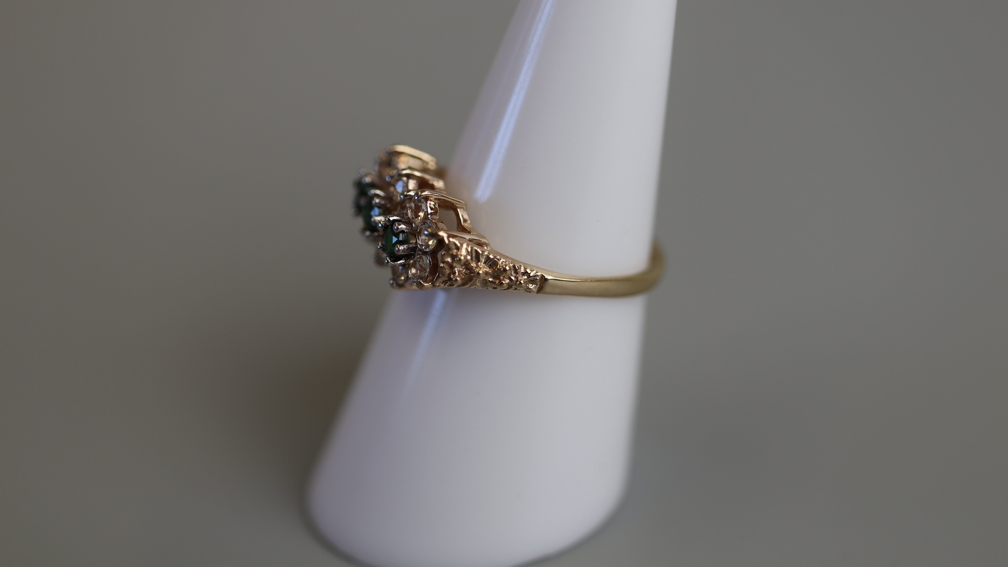 Gold stone set ring - Size M½ - Bild 2 aus 3