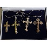 Collection of crucifixes to include citrine