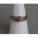 Gold channel set diamond ring - Size M½