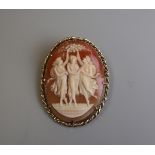 Gold cameo brooch