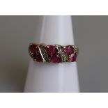 Ruby and diamond ring - Size P