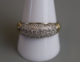 Gold diamond encrusted ring - Size V