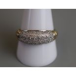 Gold diamond encrusted ring - Size V