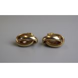Pair of 18ct gold earrings - Weight 12.5g