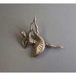 Silver ballerina brooch