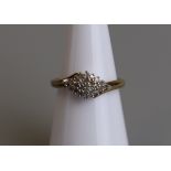 Gold diamond set ring - Size L