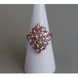 Rose gold stone set ring - Size K