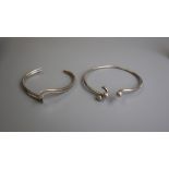 2 silver slave bangles