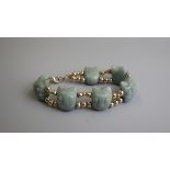 Jadite cat bracelet