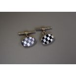 Pair of silver & mother-of-pearl cufflinks