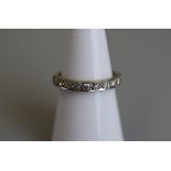 18ct white gold half hoop eternity diamond set ring - Size M