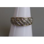 Gold diamond set ring - Size P