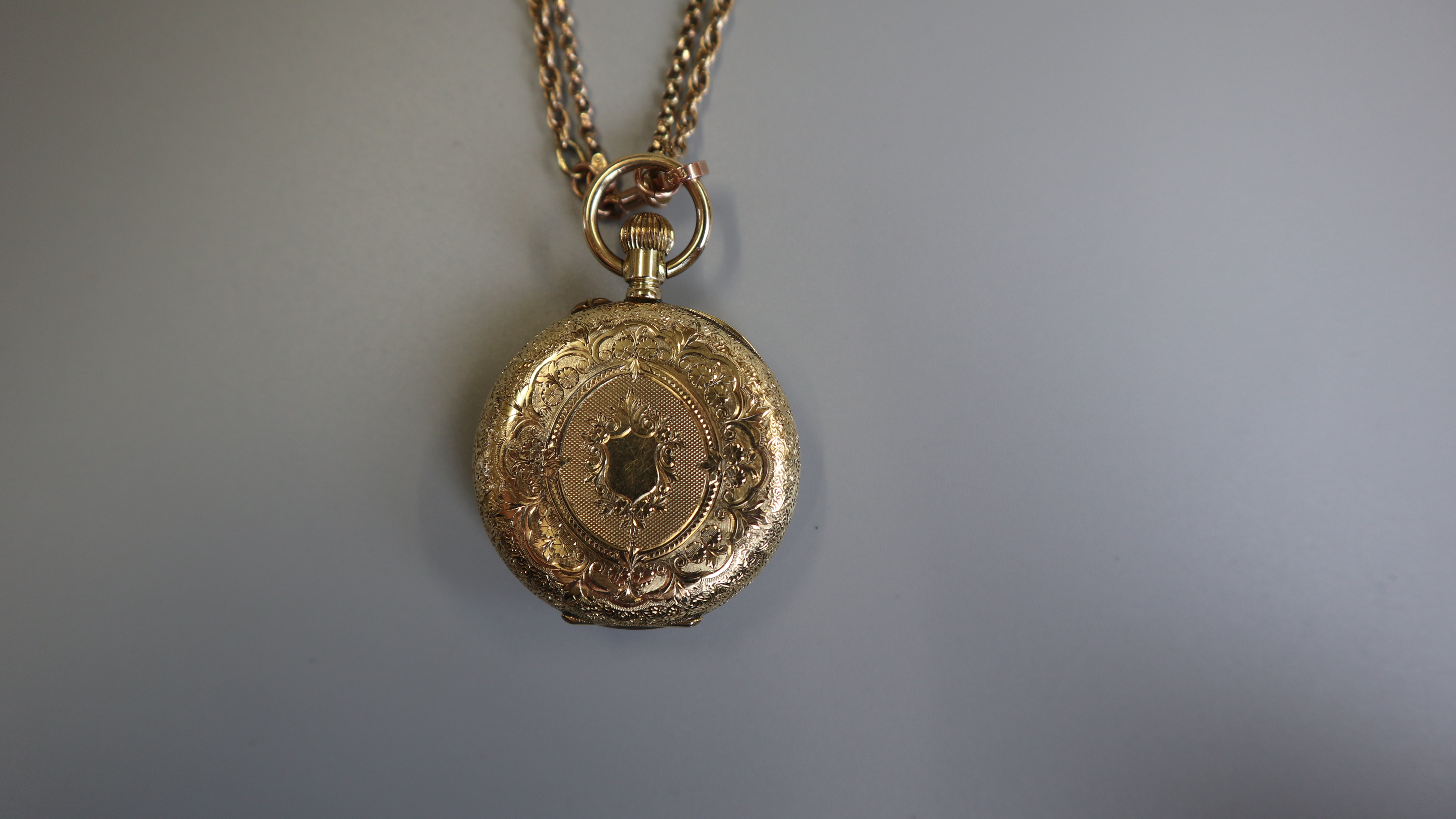 18ct gold watch with gold chain - Bild 4 aus 6