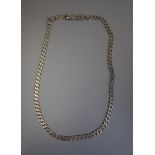 Heavy silver gents curb necklace