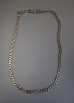Heavy silver gents curb necklace