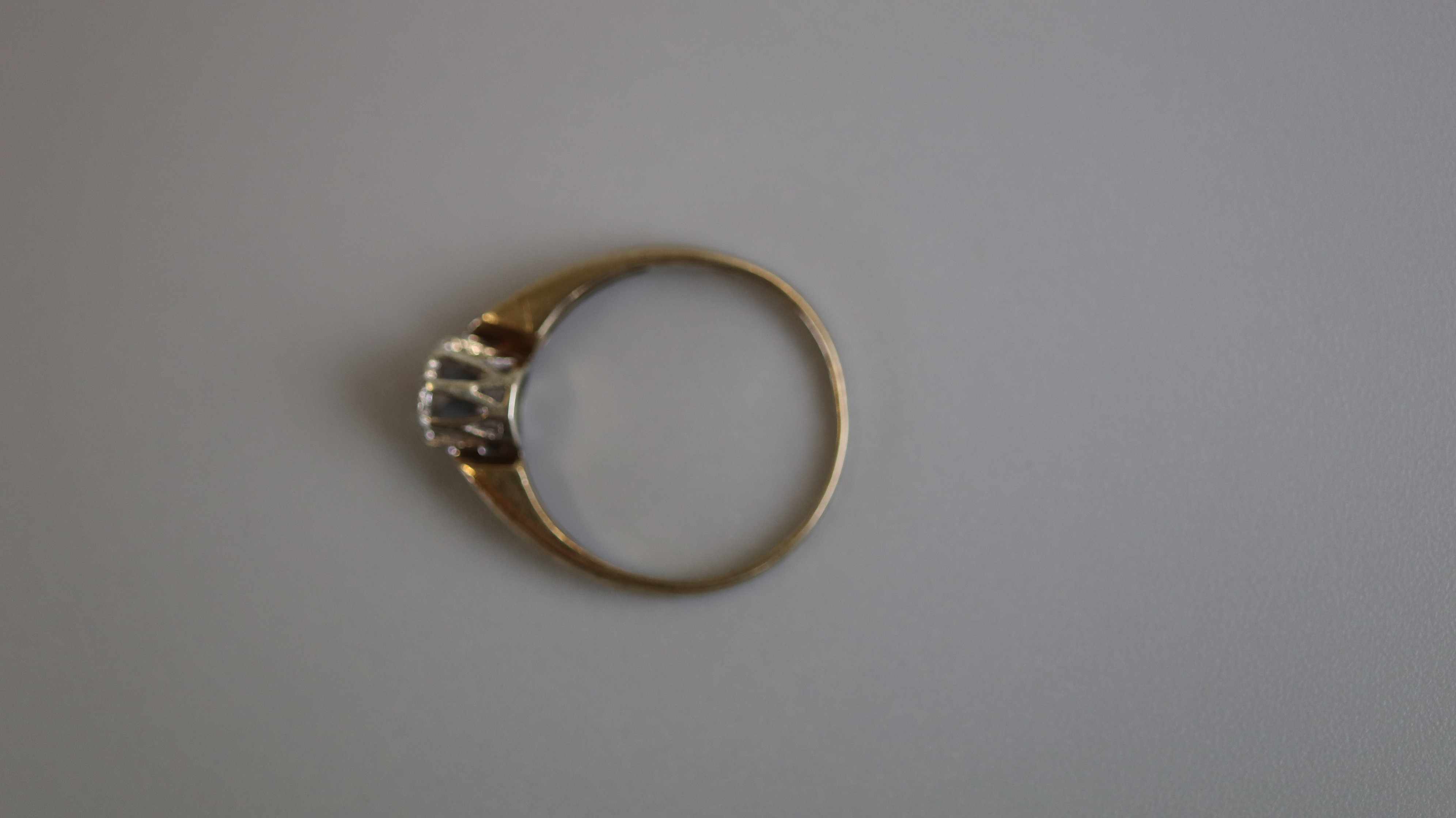 Gold diamond solitaire ring - Size N½ - Bild 3 aus 3