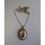 Silver locket & chain