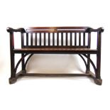 A 19th century and later Gothic oak bench,