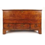 An 18th century oak mule chest,