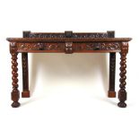 A Victorian carved oak serving table,