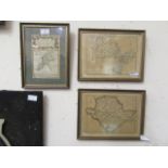 Three framed and glazed coloured maps of Anglesea, Welshpod,
