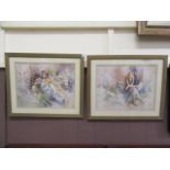Two framed and glazed Gordon King prints of young ladies