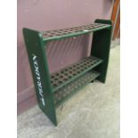 A green painted snooker stand ideal for walking sticks