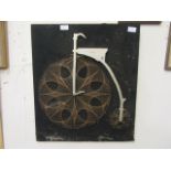 A mid-20th century thread and needlework of penny farthing